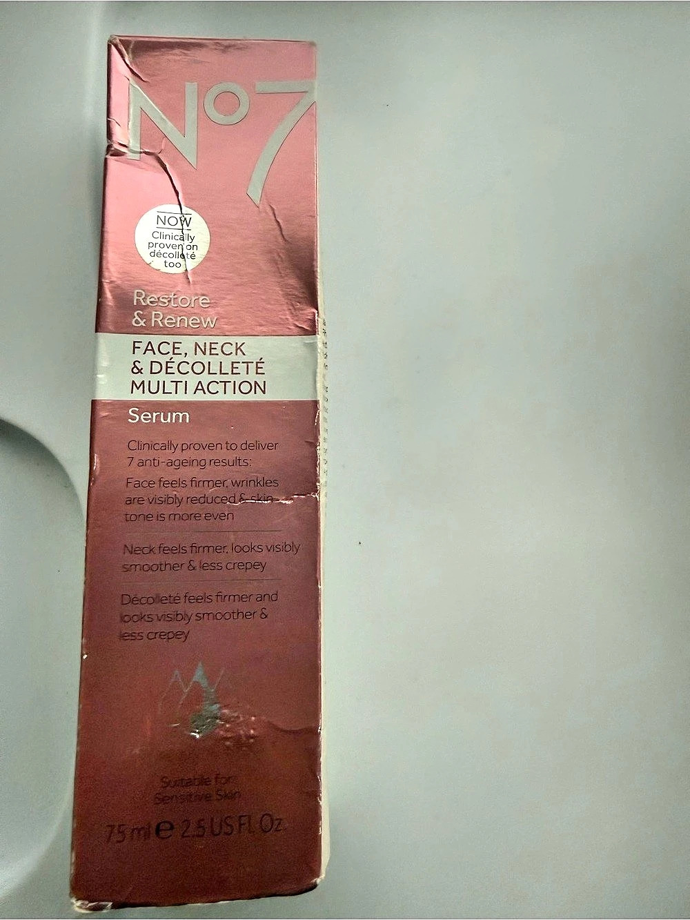 No7 Restore & Renew Face, Neck & Décolleté Multi Action Serum 2.5 fl oz - Picture 2 of 3